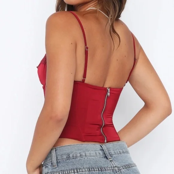 White Fox NWT Pour It Up Bustier Wine - Picture 3 of 8